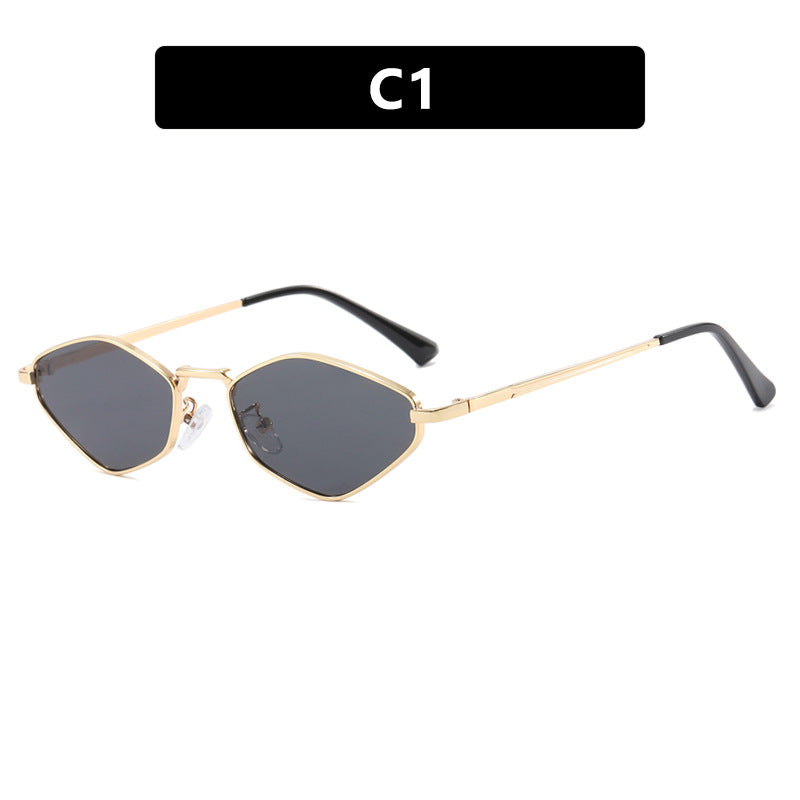 Women's geometric sunglasses with fine metal frame and UV protection Kalsten