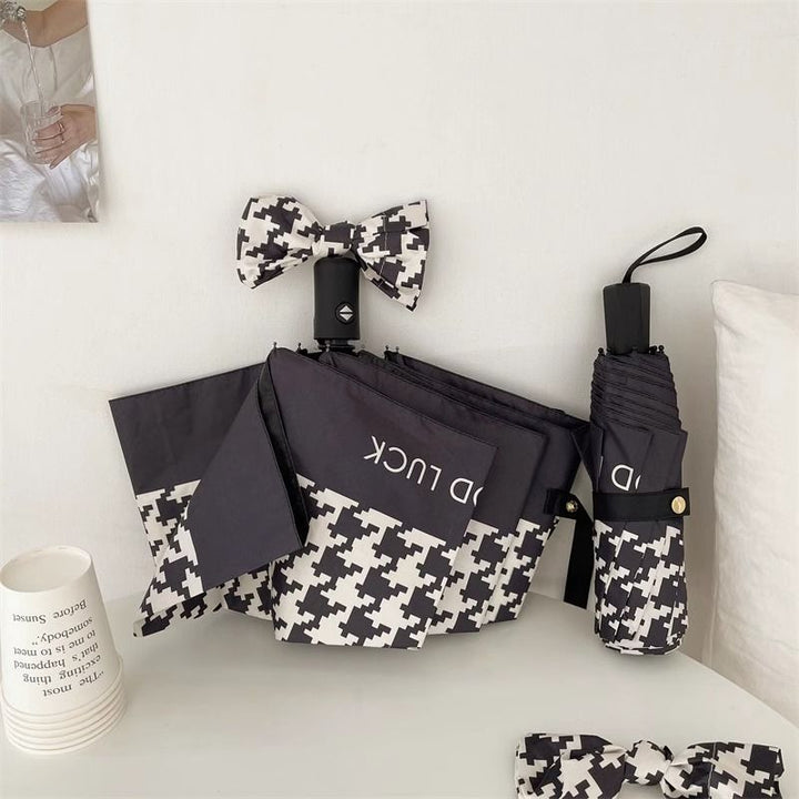 Ladies Folding Umbrella with Elegant Bow Application Kalsten