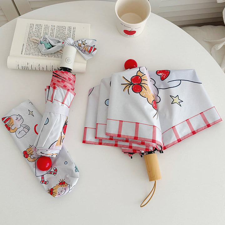 Ladies folding umbrella with playful children's motif Kalsten