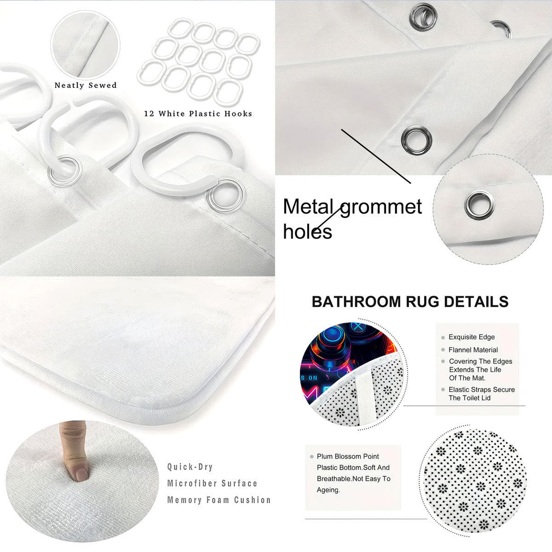Digital Dragonfly-Themed Bathroom Set Kalsten