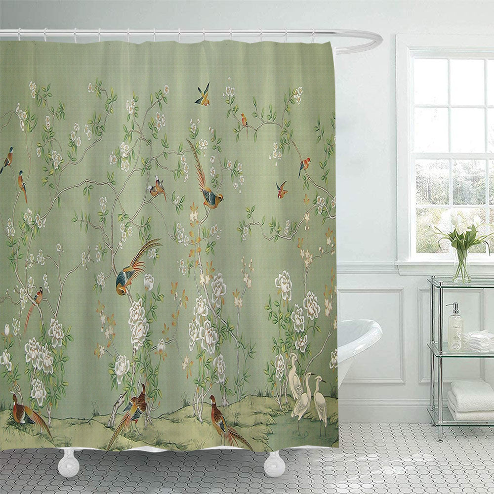 Artistic Nature-Themed Shower Curtain Kalsten