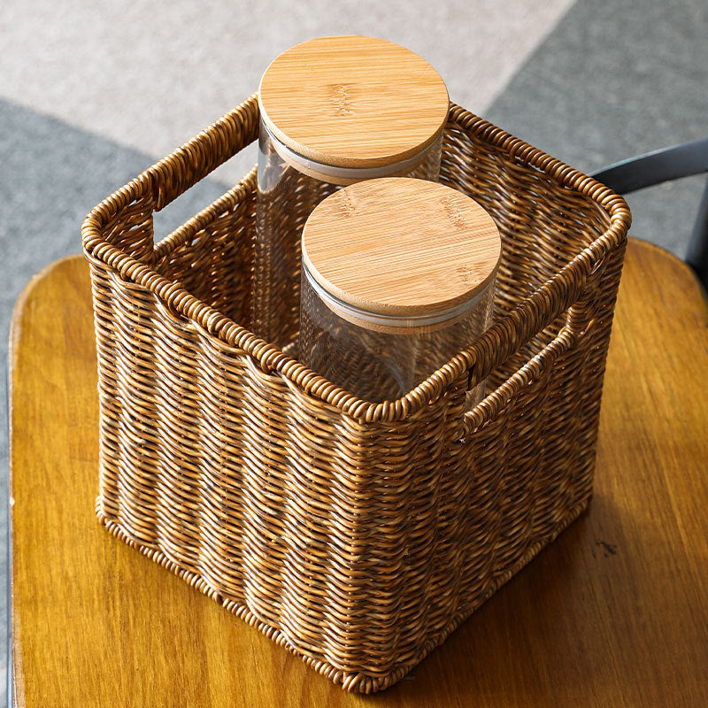 Handwoven Rustic Storage Cube Kalsten