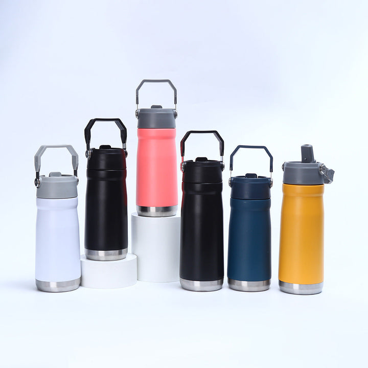 Women's Practical Insulated Drinking Bottle with Foldable Carry Handle Kalsten