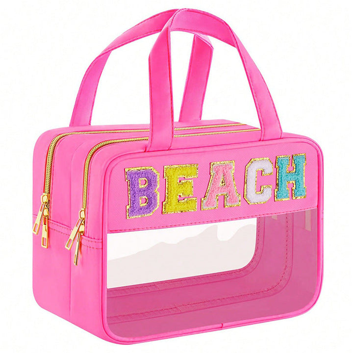Transparent cosmetic organizer bag with double zipper Kalsten