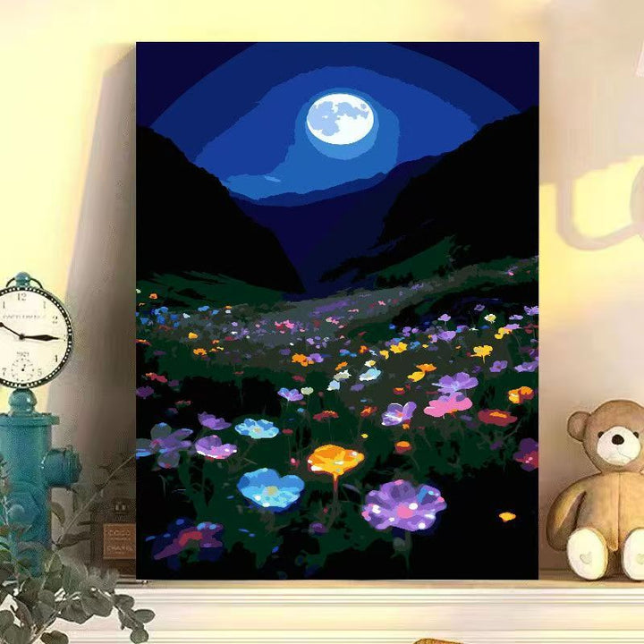 Nighttime Floral Landscape Canvas Art Kalsten