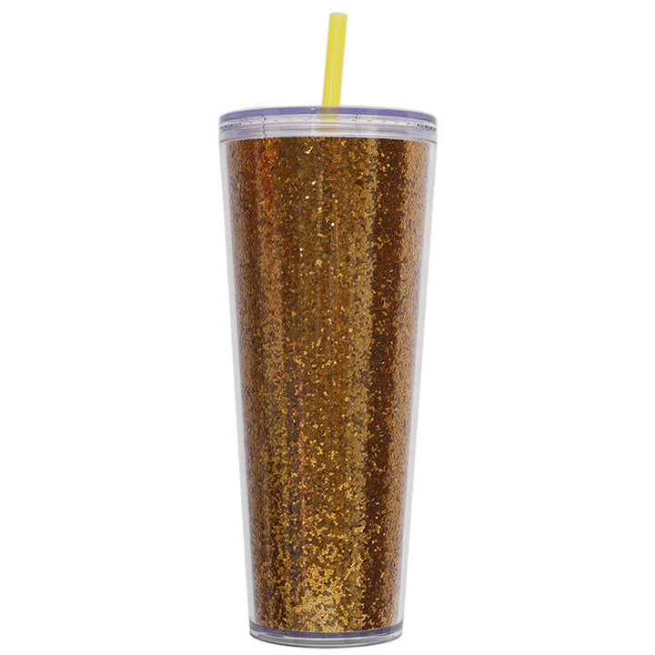 Ladies Glittering Drinking Cups with Straw Kalsten