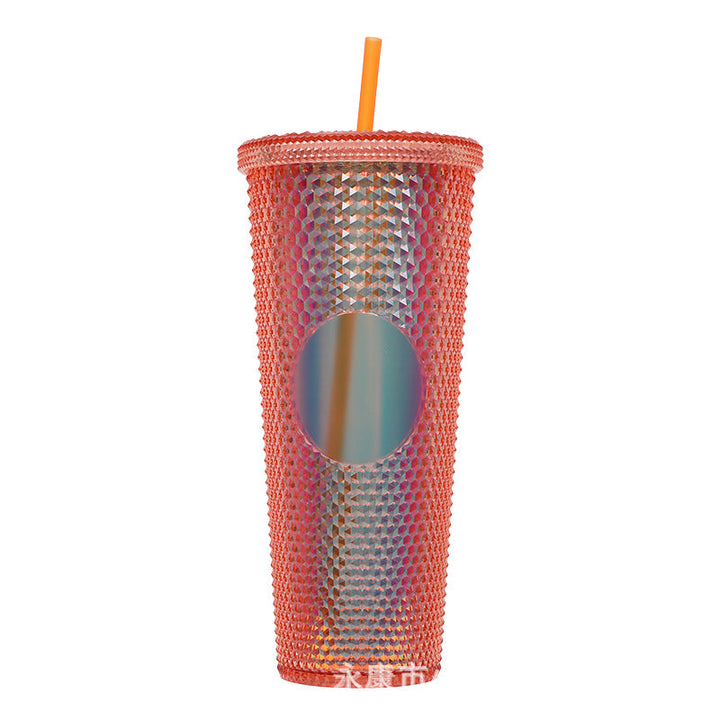 Ladies High-Quality Glitter Drinking Cup with Leak-Proof Lid and Integrated Straw Kalsten