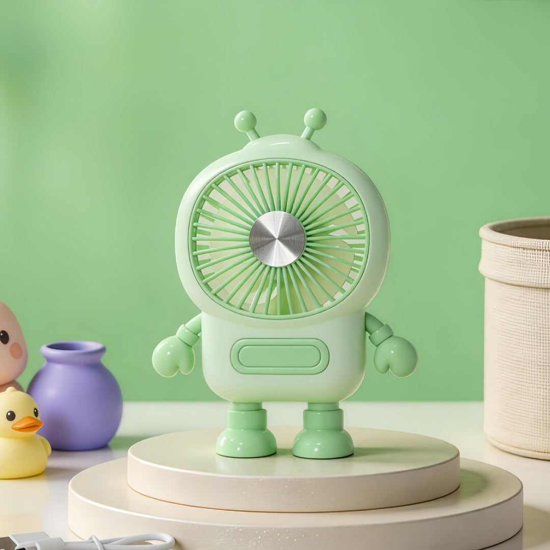 Ladies Portable Robot Fan with USB Charging Function and Flexible Design Kalsten