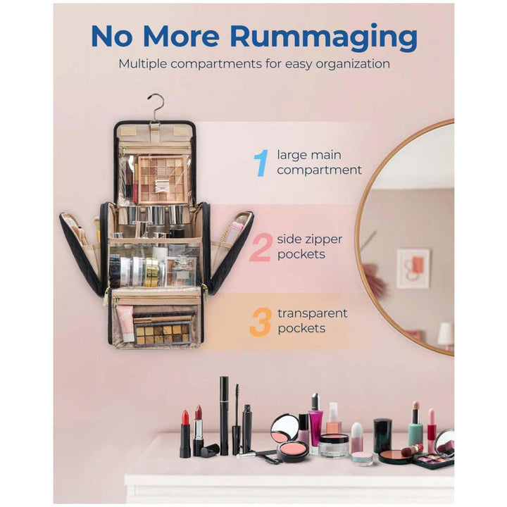 Cosmetic organizer with multiple compartments and practical hanging option Kalsten