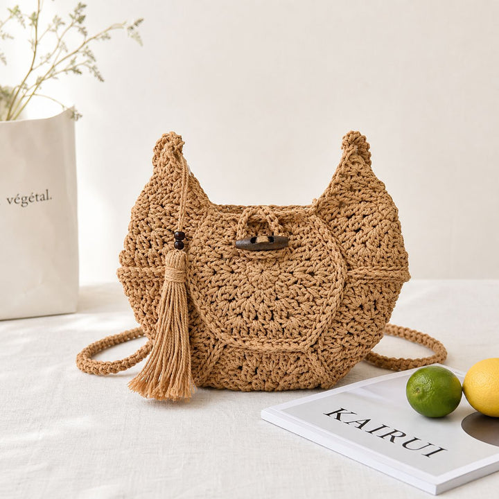 Hand-knotted shoulder bag with tassels Kalsten