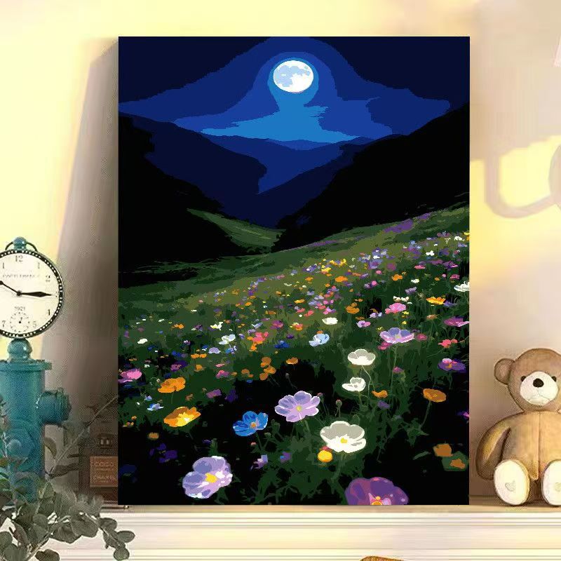 Nighttime Floral Landscape Canvas Art Kalsten