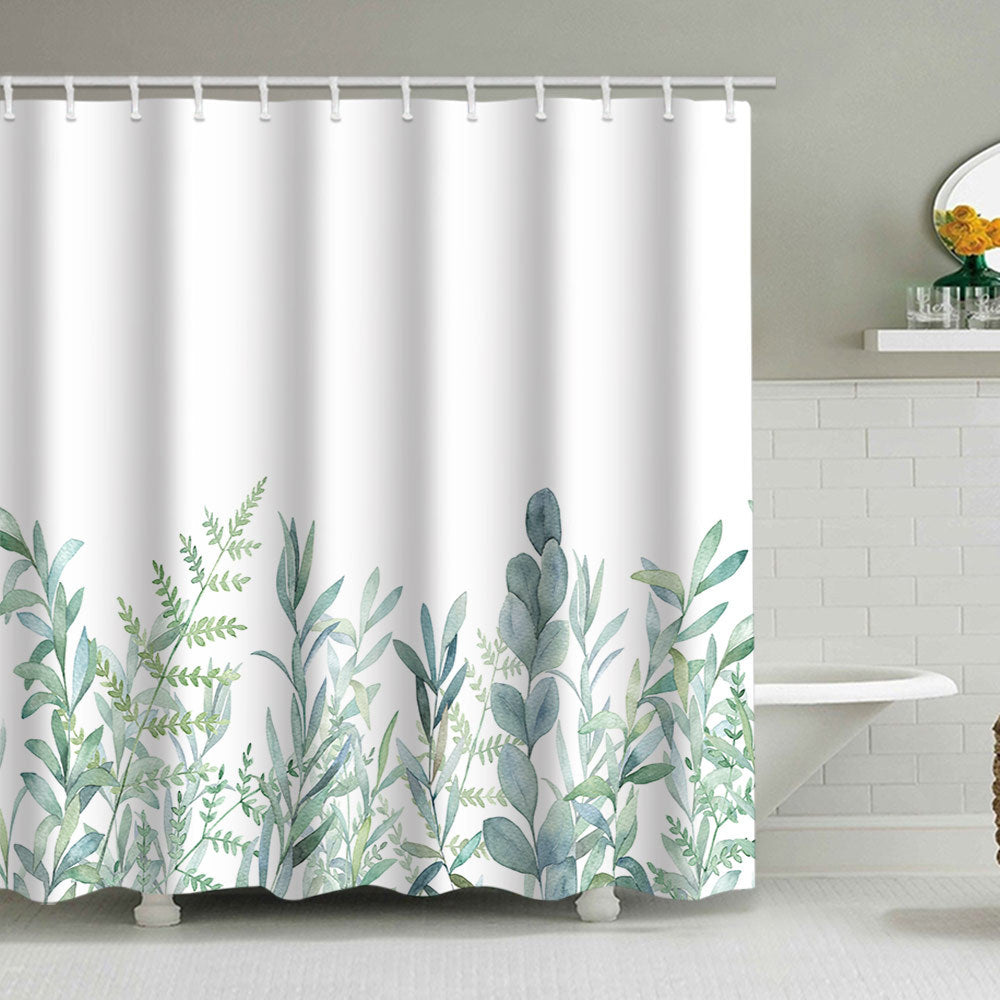 Botanical Leaf Pattern Shower Curtain Kalsten