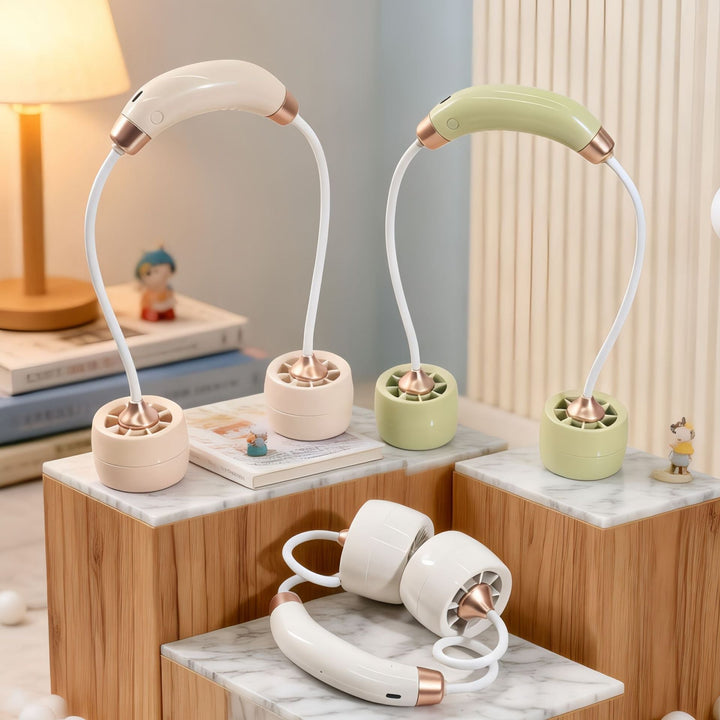 Women Portable Neck Fan with Flexible Arm and USB Connection Kalsten