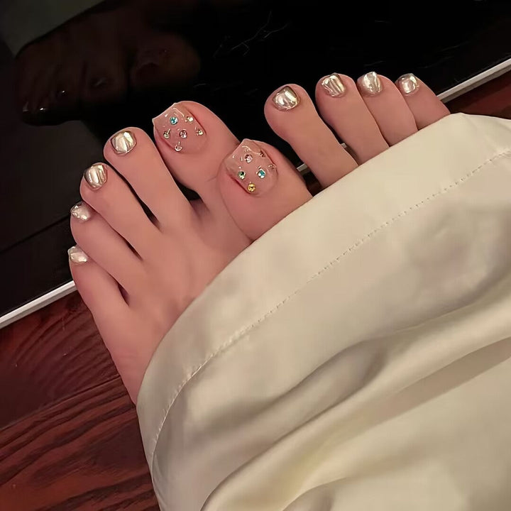 Heart-Embellished Press-On Toe Nails Kalsten