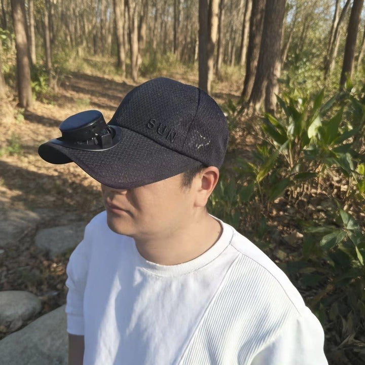 Sun Cap with removable solar fan, breathable mesh and adjustable umbrella Kalsten