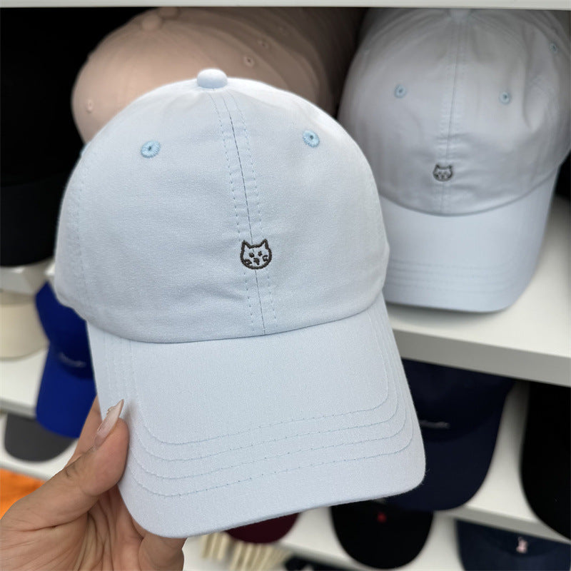 Women's Cat-Embroidered Cotton Baseball Cap Kalsten