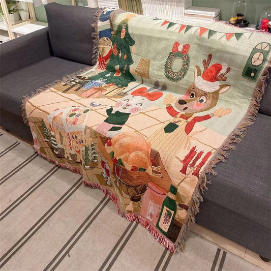 Festive Holiday Themed Cozy Blanket