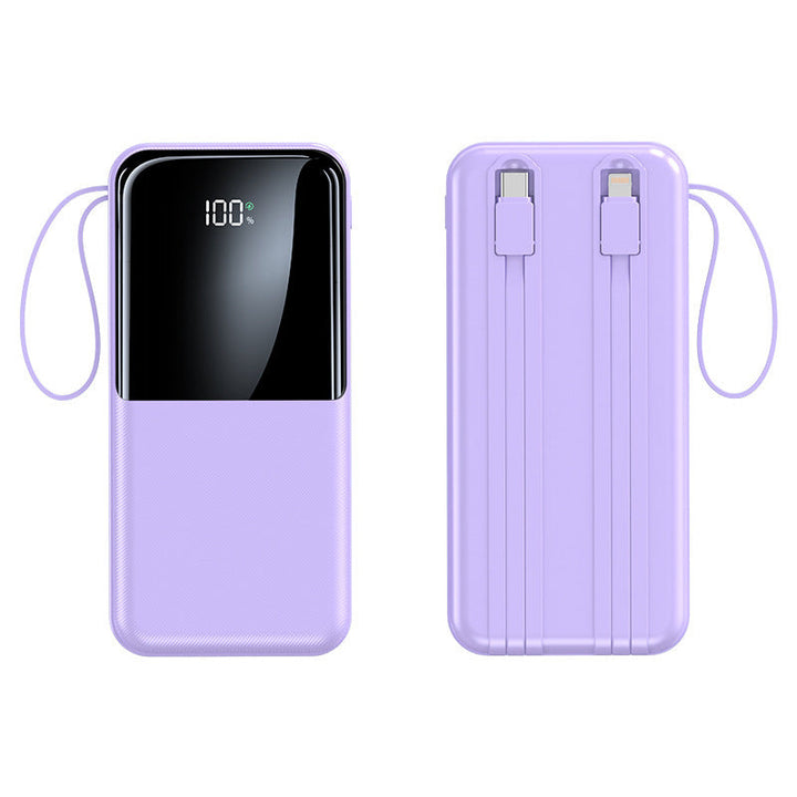 Portable power bank with integrated charging cable and LCD display Kalsten