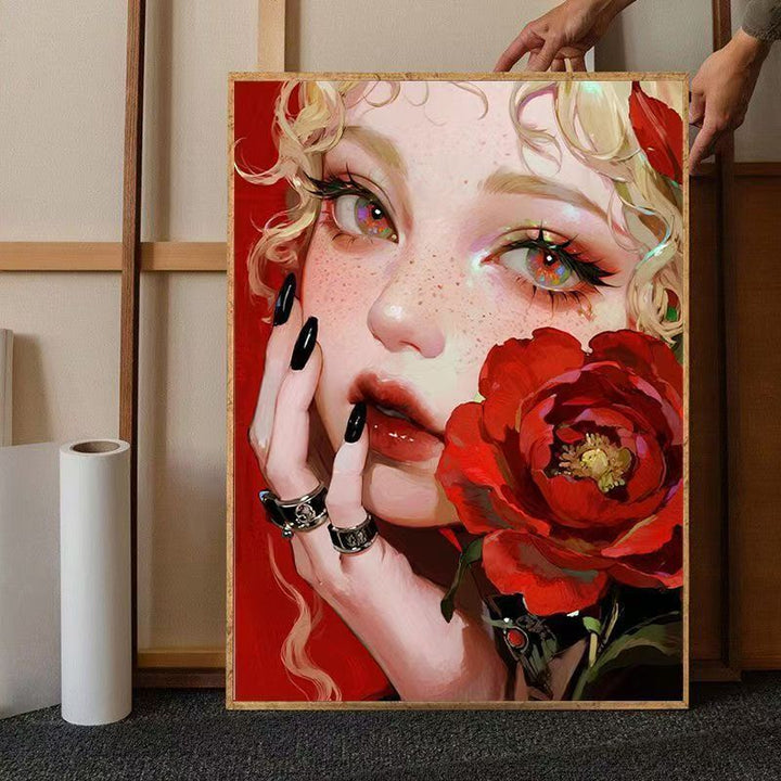 Contemporary Floral Portrait Canvas Art Kalsten