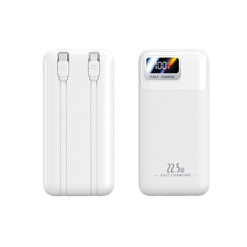 Portable power bank with integrated cables and digital charge level display Kalsten