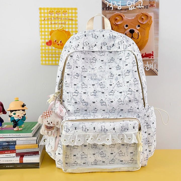 Cute Character-Themed Transparent School Backpack