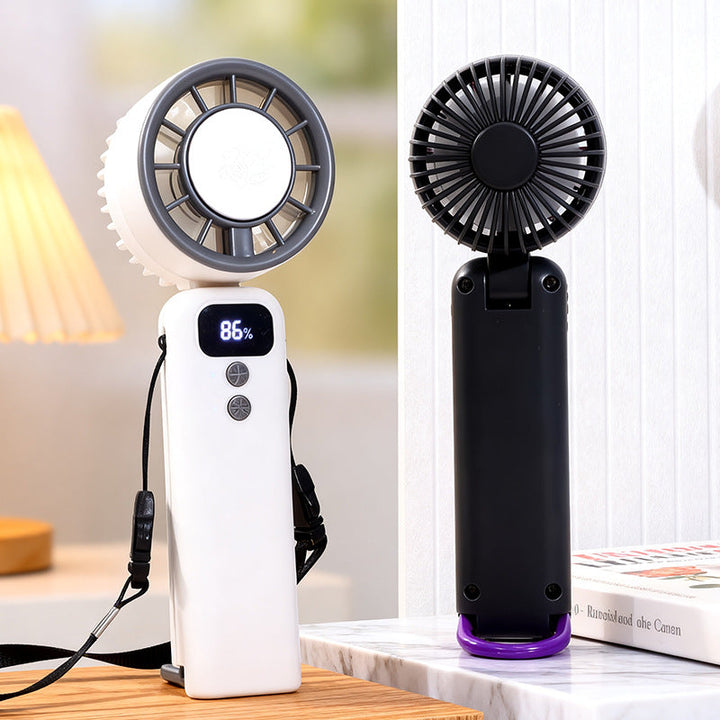 Women's Portable USB Hand Fan with Digital Control Display Kalsten