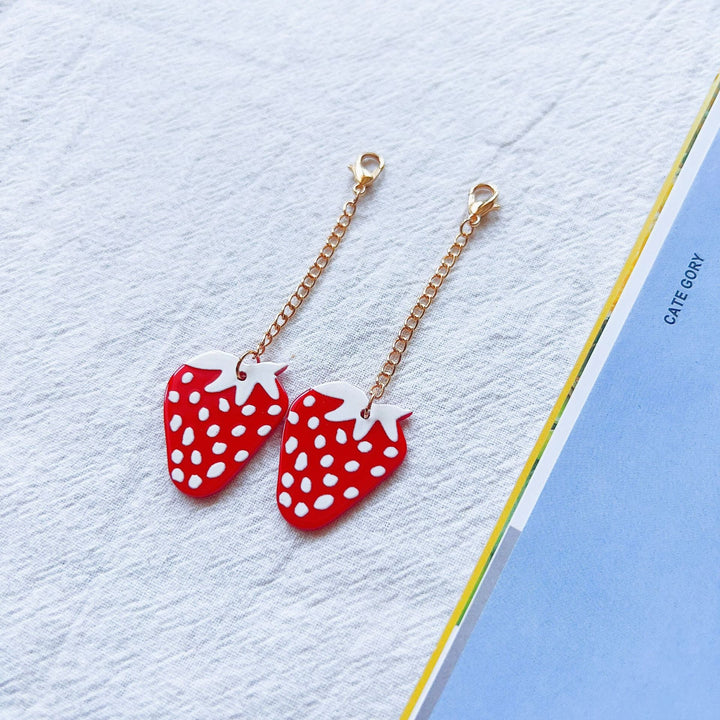 Charming Strawberry Pendant Earrings Kalsten