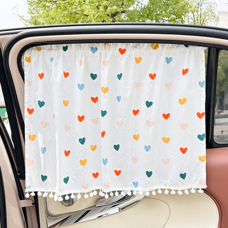 Unisex nan sun protection car curtain with elastic fastening strap and opaque cotton blend Kalsten