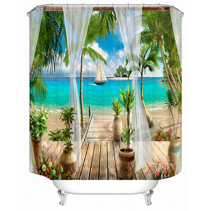 Tropical Oasis Shower Curtain Kalsten