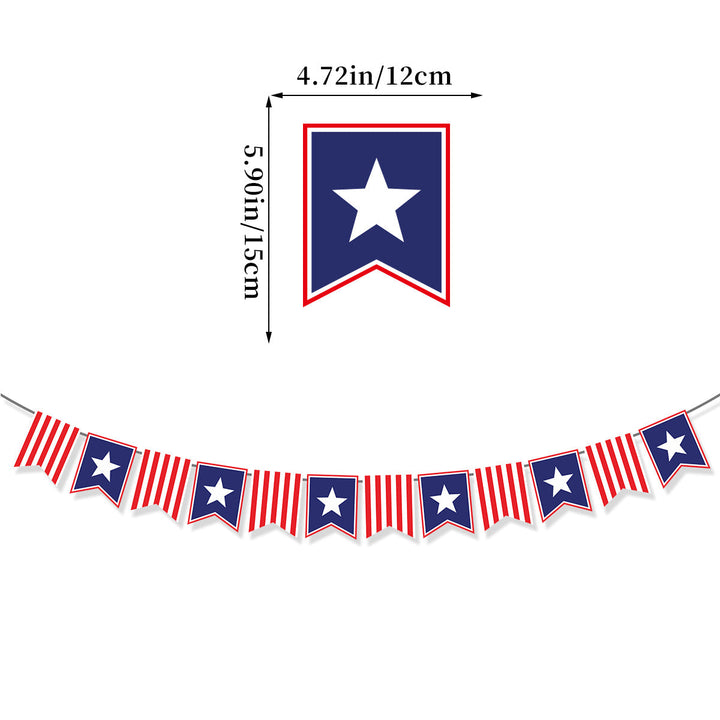 Unisex nan patriotic decorative bunting banner set with pre-strung USA letters and star garlands Kalsten