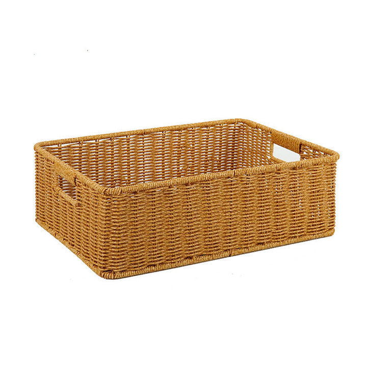 Women's Rectangular Storage Basket Made of Natural Wicker Kalsten
