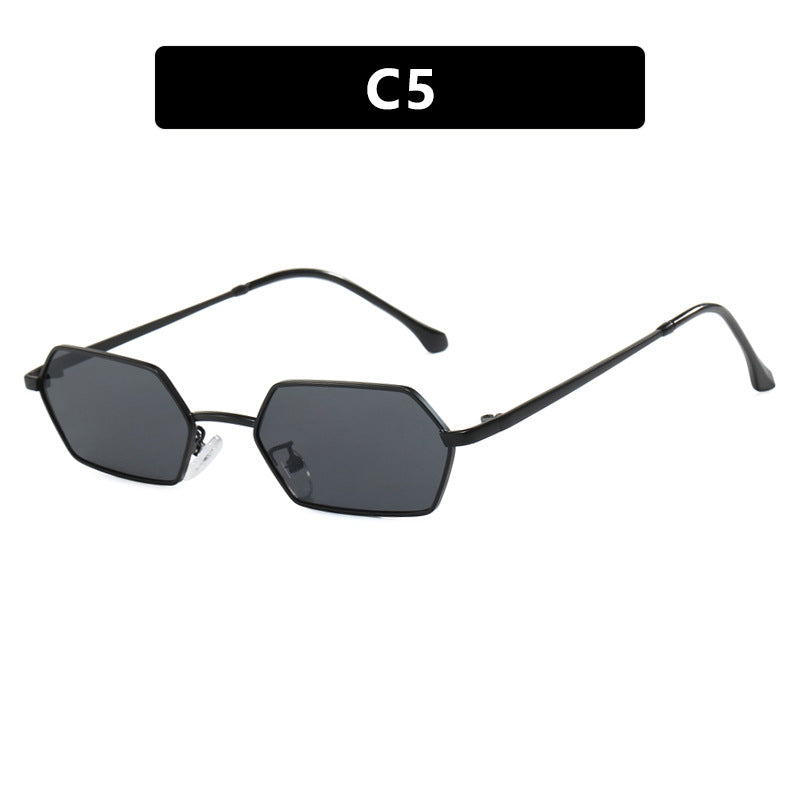 Women's hexagonal sunglasses with elegant metal frame and UV protection Kalsten