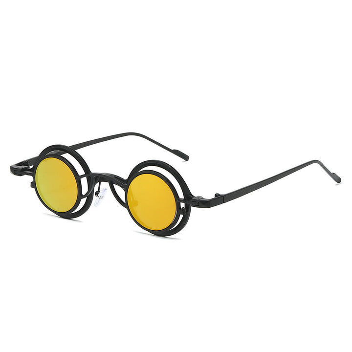 Women's Retro Round Sunglasses with Double Frame Kalsten