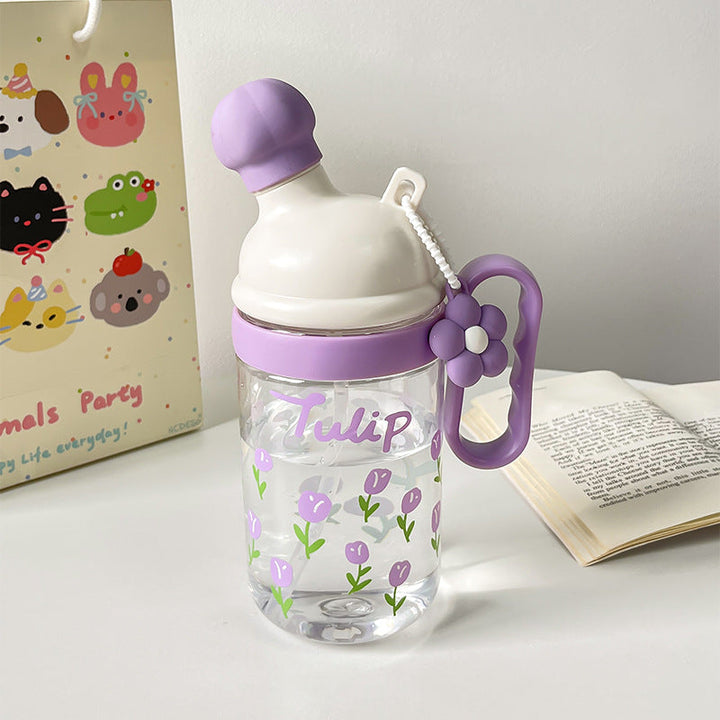 Women's practical and decorative drinking bottle with silicone lid Kalsten