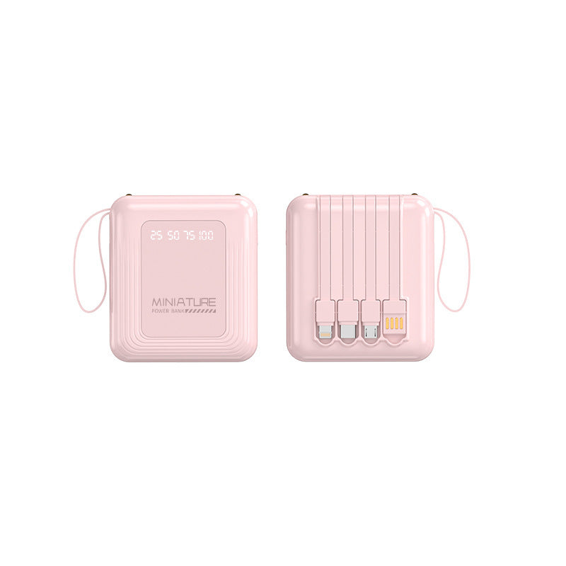 Compact power bank with integrated cable and digital charging display Kalsten