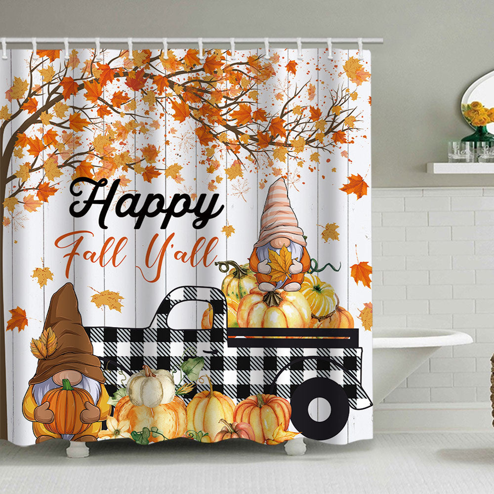 Artistic Pumpkin Print Shower Curtain Kalsten