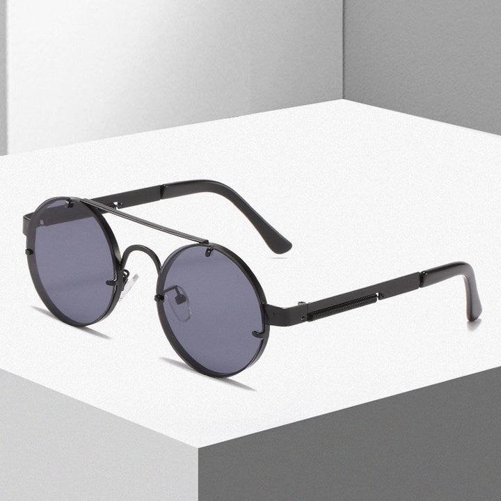 Women's round designer sunglasses with innovative metal frame and protective lenses Kalsten