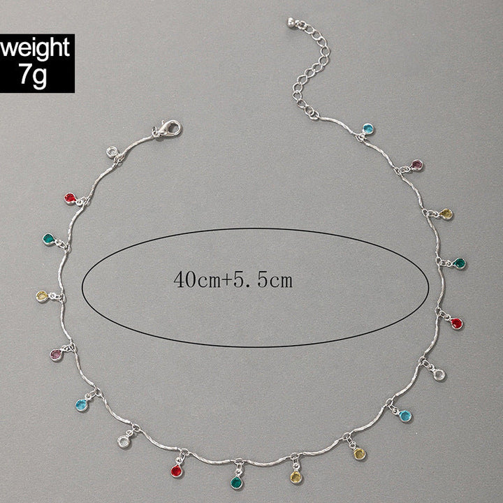 Gold-Plated Gemstone Charm Necklace Kalsten