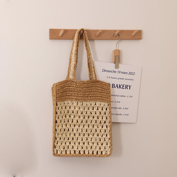 Hand-knotted tote bag in modern net design Kalsten