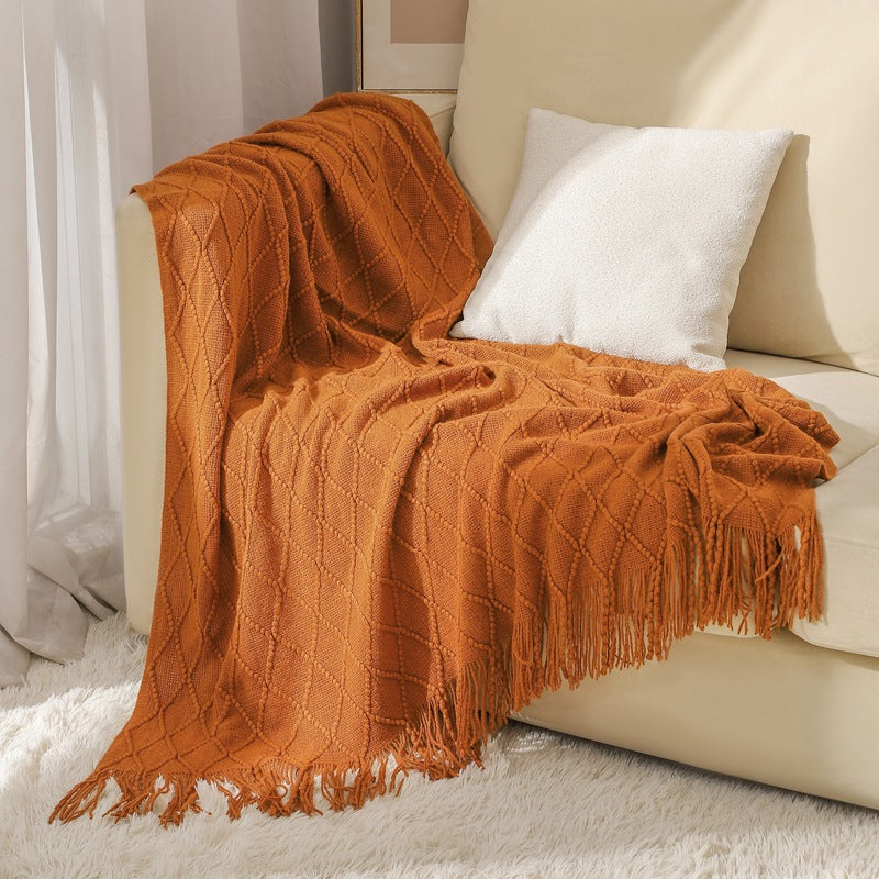 Women’s knitted blanket with textured wave pattern Kalsten