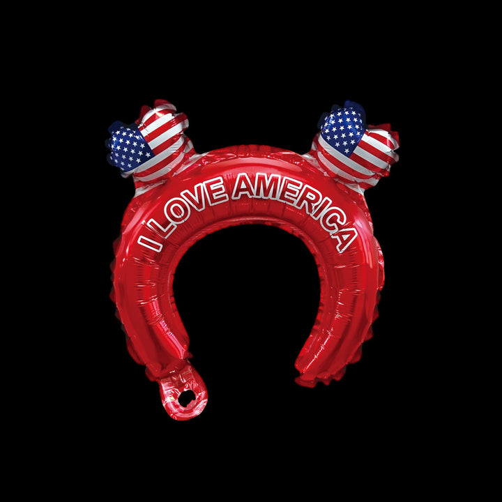 Unisex non-patriotic inflatable hairband with star ear bubbles and the inscription Kalsten