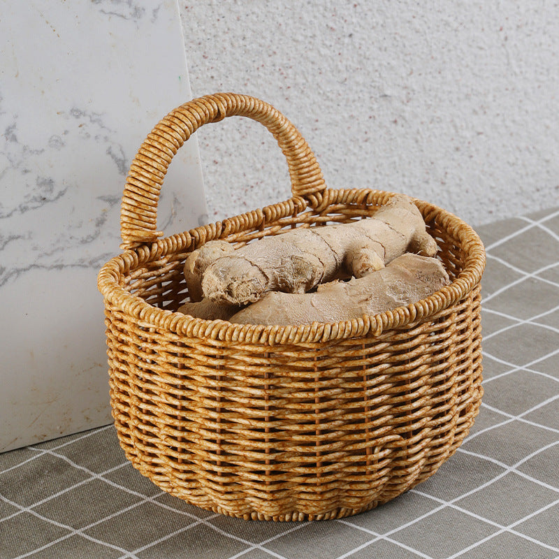 Handwoven Storage Basket with Ergonomic Handle Kalsten