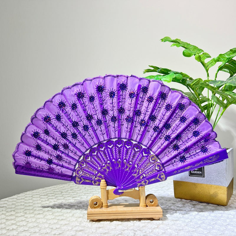 Women's folding fan with artistic decorations Kalsten