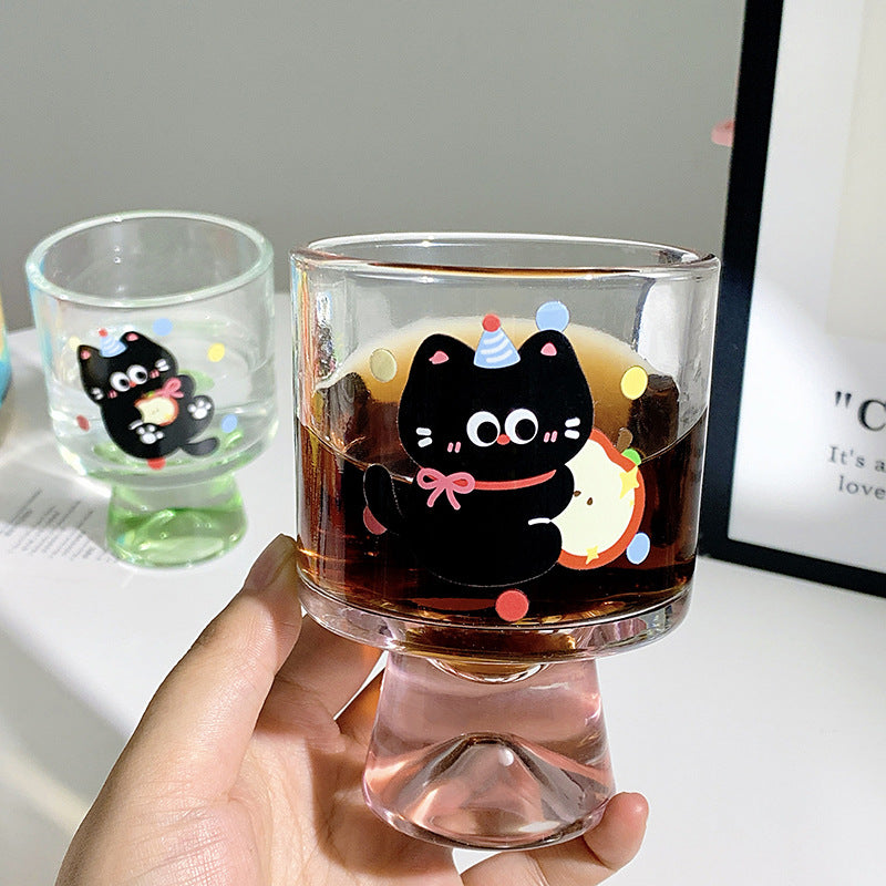 Playful drinking glass with cat motif Kalsten