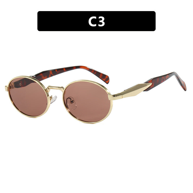 Women's fashionable sunglasses in elegant oval design with trendy accents Kalsten