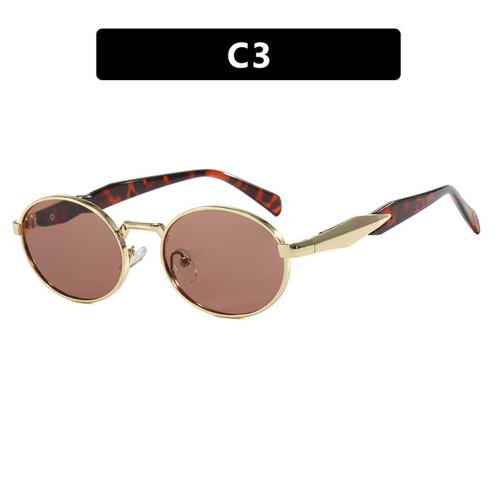 Women's fashionable sunglasses in elegant oval design with trendy accents Kalsten