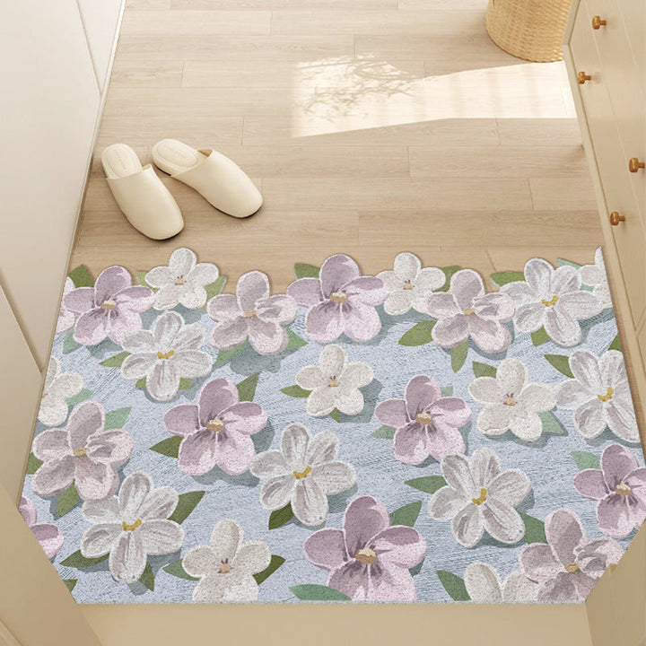 Floral Pattern Non-Slip Area Mat