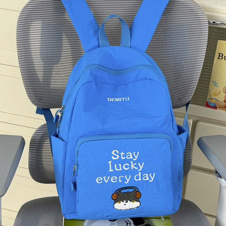Embroidered Fun Character School Backpack