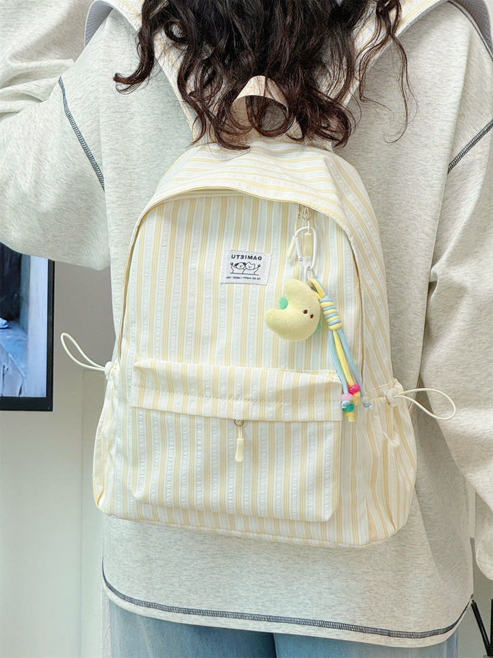 Cute Striped Casual School Backpack