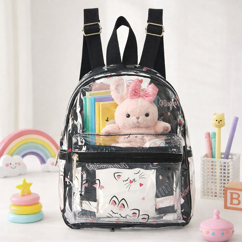 Women's Transparent Backpack with Cat Design Kalsten